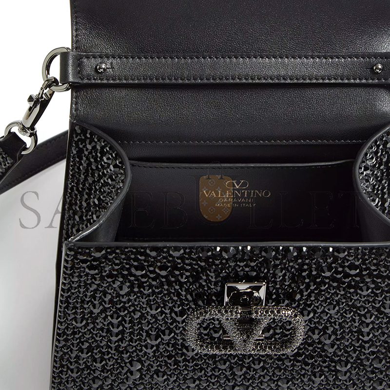 Va1e*ntin0 mini vsling handbag with sparkling embroidery zw2b0g97tza_7nm (19*13*9cm)